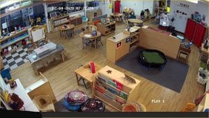 CCTV camera footage of a recreational room.