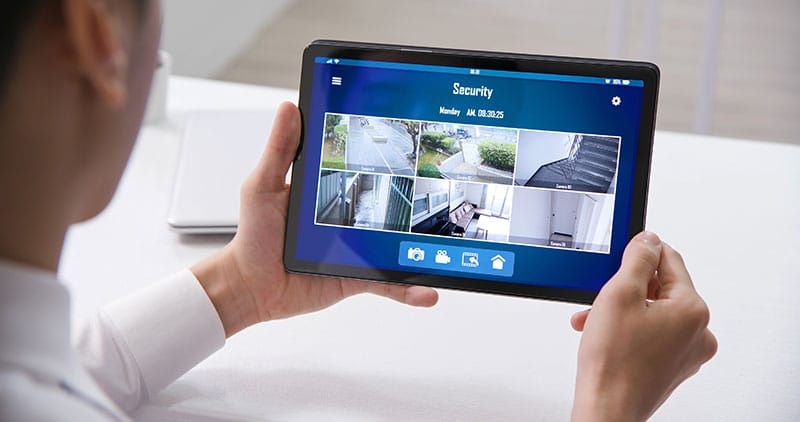 security monitoring on tablet
